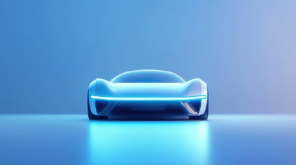 Futuristic electric car design with glowing accents