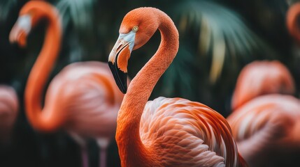 Graceful Flamingo Among Friends