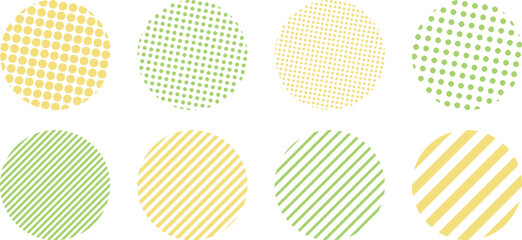 幾何学的な抽象的なの円の素材セット　ベクター　Abstract dot circle, circle geometric dot gradient