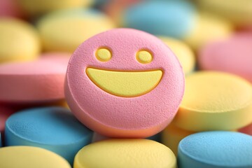 big happy lauging smiley pills