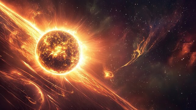 Earth's magnetic field. Communication between the Sun and Earth, space weather. Particle explosions and the Sun's magnetic field affect the magnetosphere.