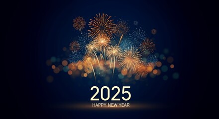 2025 New Year's Greetings Card: Header for banner or website, greeting card or poster. Handwritten 2025 Logo Text Design