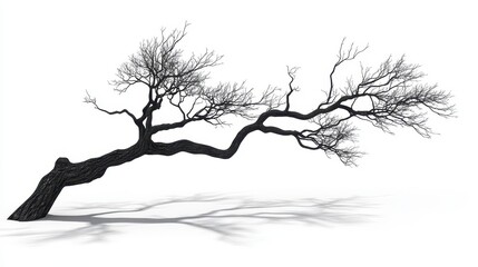 Dead tree isolated winter illustrated.