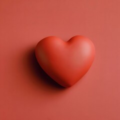 red heart shape made of plasticine, simple, minimalist.