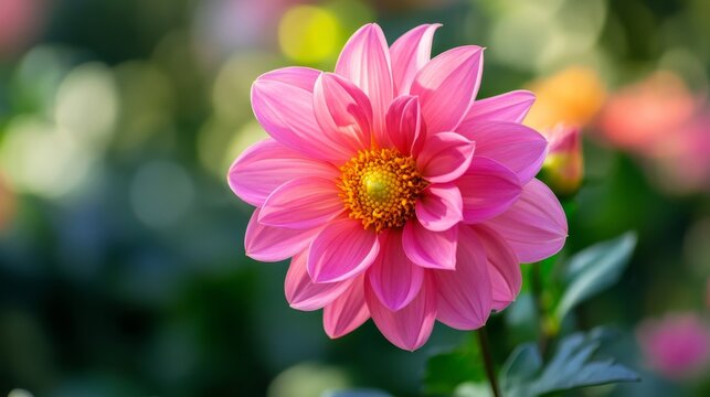 Stunning Pink Dahlia in Bloom - Powered by Adobe