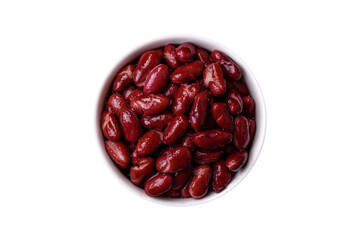 Delicious nutritious canned red beans, with salt and spices