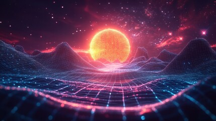 Obraz premium Dropout concept art featuring gradient descent, activation function, overfitting, regularization, and dropout.