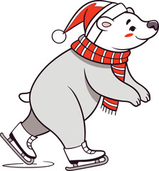 polar bear Christmas Santa Claus 