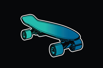 Retro skateboard. Original vector illustration in vintage style. T-shirt design.