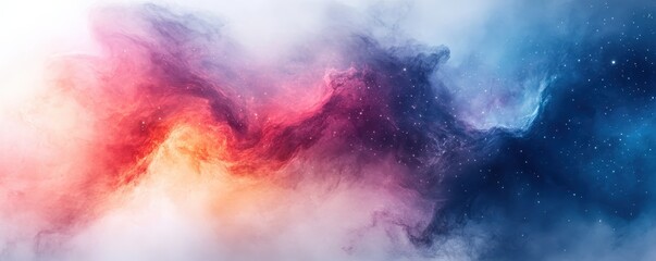 Fototapeta premium Watercolor of a nebula galaxy on a white background.