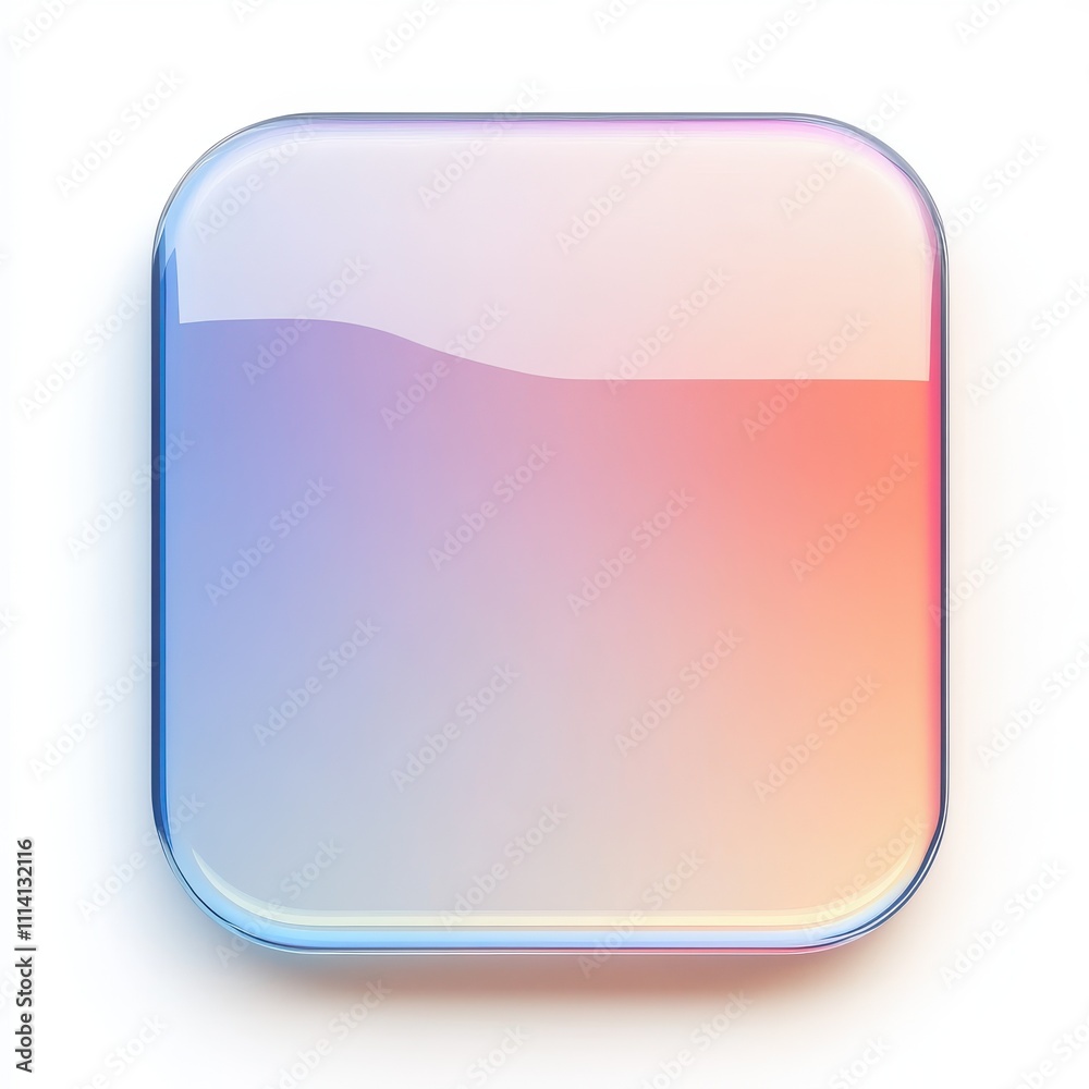 Aufkleber a semi-transparent button design featuring rounded edges and a soft gradient, isolated on a white ba