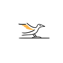 Simple colored bird logo vector for product and brand needs with a transparent background Hd