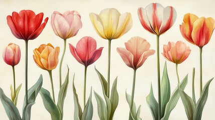Obraz premium PNG Tulip pattern flower plant.
