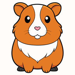 Guinea pig animal flat vector illustration on white background.