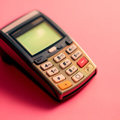 Obraz premium Vintage calculator highlighting retro technology studio setting product photography minimalist environment close-up perspective