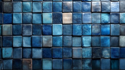 A minimalist monochromatic grid of tiles with a blue color scheme.