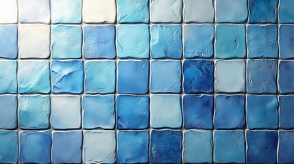 A minimalist monochromatic grid of tiles with a blue color scheme.