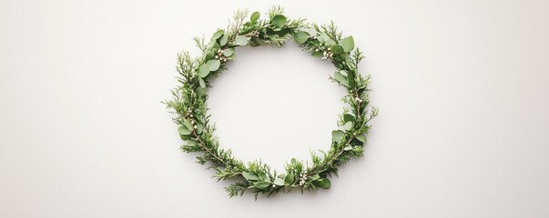Chirstmas wreath christmas plant white background.