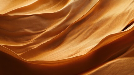 Golden Fabric Draped in Soft Waves of Light