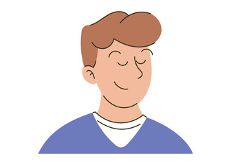 Portrait vector flat cartoon isolated illustration of a smiling medical professional, showcasing a calm and approachable demeanor. Funny male doctor.