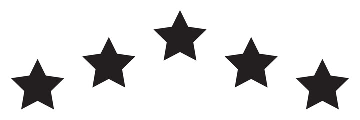 Five stars customer product rating review flat icon for apps and websites