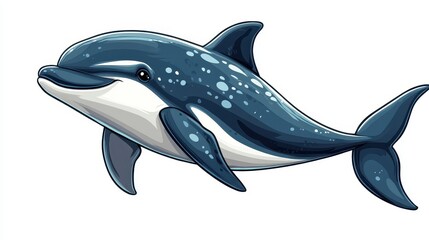 Fototapeta premium Happy smiling dancing dolphin animal mammal shark.