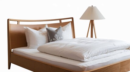 Isolated white bed on white background