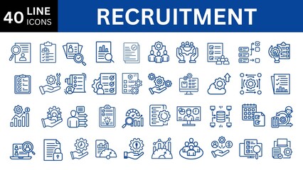 Recruitment icon collection set.