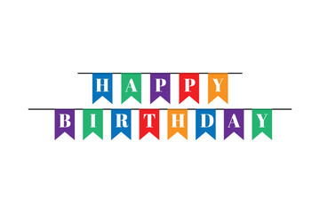 happy birthday bunting flag banner background 