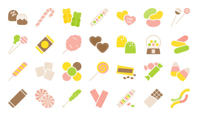 A set of candy themed icons
