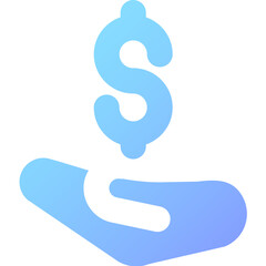 Business icon representing financial transactions and support with a dollar sign