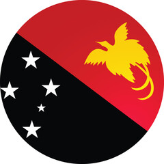 Papua New Guinea Round Flag Vector