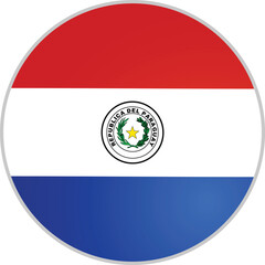 Fototapeta premium Paraguay Round Flag Vector