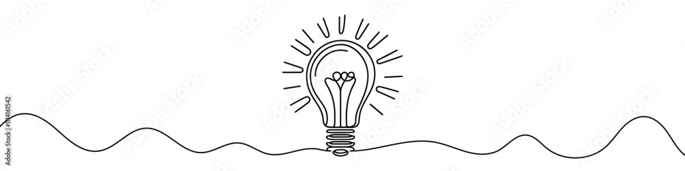 Canvas Prints continuous editable line drawing of light bulb. one line drawing background. vector illustration. li