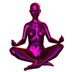 3d human figure Mannequin with a body meditation pose 3D Render isolated illustration