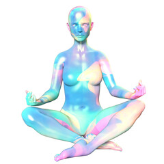 3d human figure Mannequin with a body meditation pose 3D Render isolated illustration