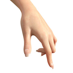 Hand Gesture Finger woman nail isolated 3D render Ilustration	