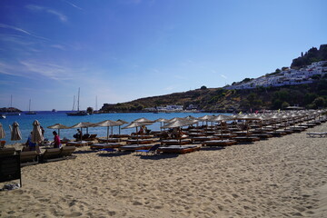 beach and bay of Lindois and the acropolis