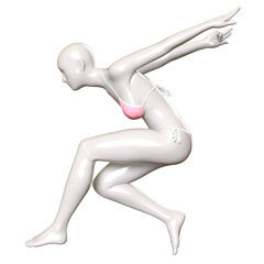 3d human figure Mannequin with a bikini cloth 3D Render isolated illustration	
