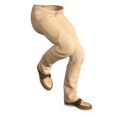 Jeans and shoes male Fashion Cloth with pose isolated 3d rendered illustration