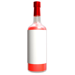 Bottle glass isolated 3d rendered illustration