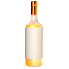 Bottle glass isolated 3d rendered illustration