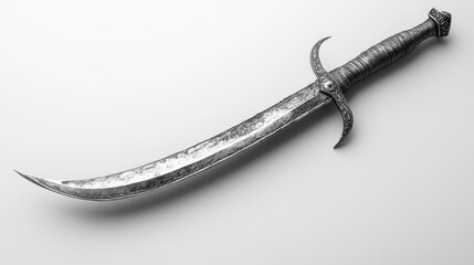 Old sword dagger weapon white background.