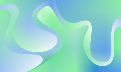 Blue and green wavy gradient background vector