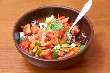 tasty salad in the bowl