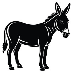 Donkey Silhouette Vector Illustration Icon Design