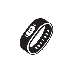 fitness  tracker, smartwatch silhouette with a white background