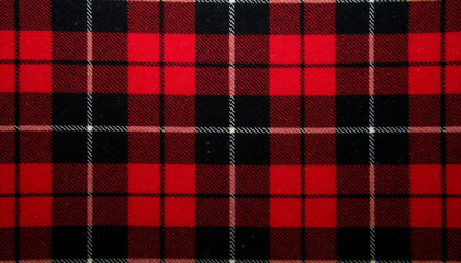 Christmas pattern wool fabric with black and red check design