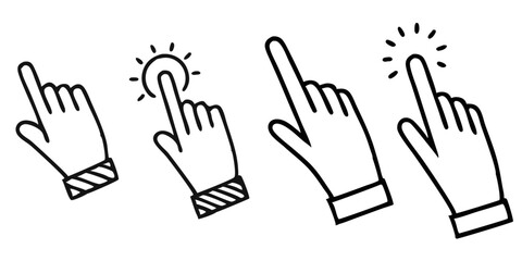 Obraz premium Mouse Cursor hand Icon Set