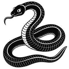 Naklejka premium Black Snake Icon Logo Vector Illustration for Graphic Design
